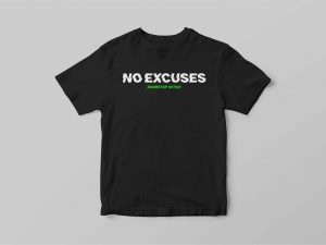 NO EXCUSES TEE <br> MENS BLACK